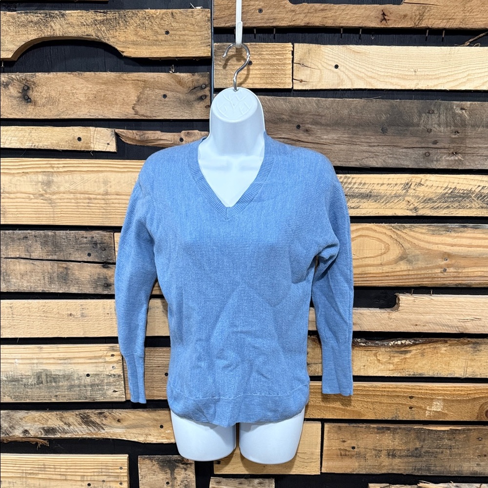 Telluride Clothing Co. Light Blue Textured 100% Extra-fine Merino Wool Sweater S